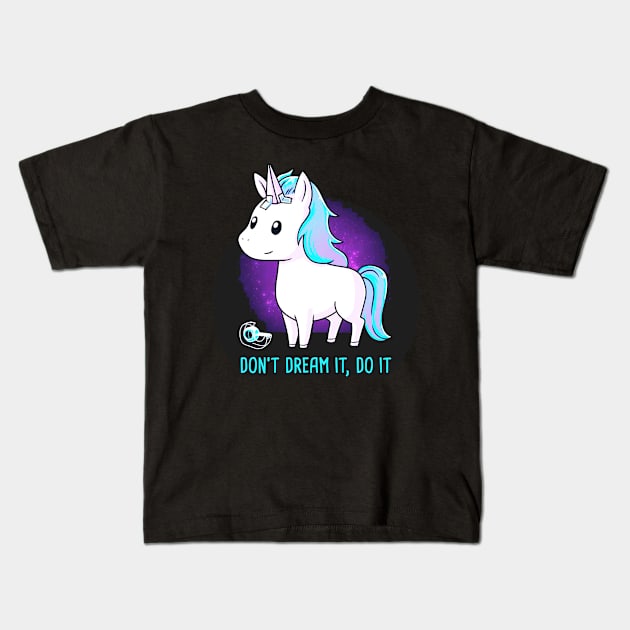 unicorn Kids T-Shirt by LazyMice